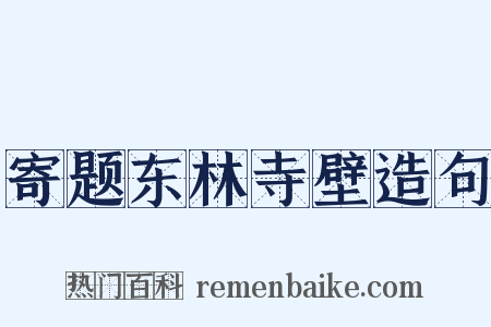 寄题东林寺壁造句是什么意思的图片